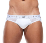 Close up view of the white Push Up 4.0 jockstrap showing the pouch detail