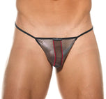 Close up of silver Magnet string showing the pouch and thin waistband