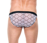 Detailed back view of the white Kisser briefs showing the rear coverage